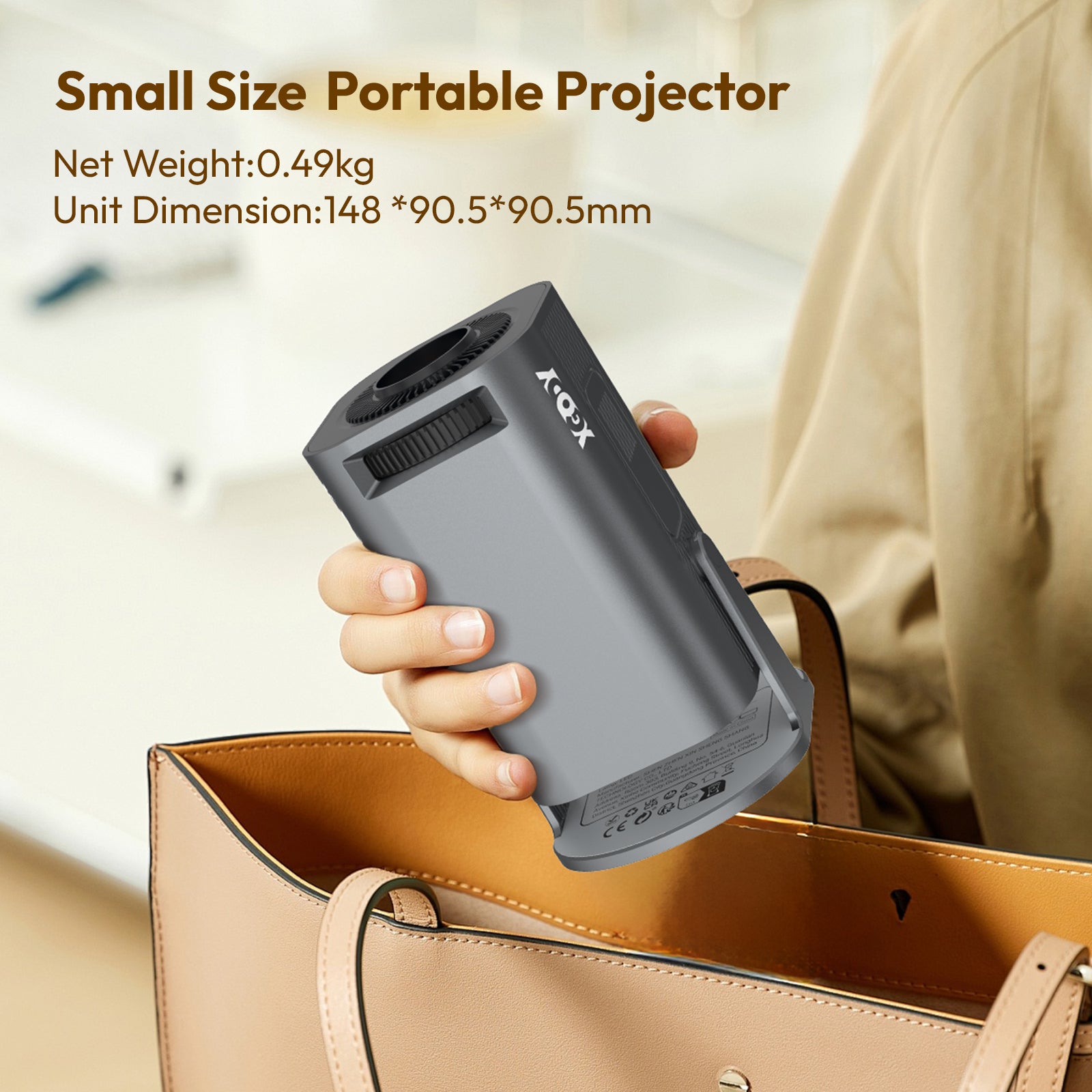 Gimbal 3 Pro Portable Projector With Native 720P WiFi 6 & Bluetooth 5.4 8GB 180° Rotation