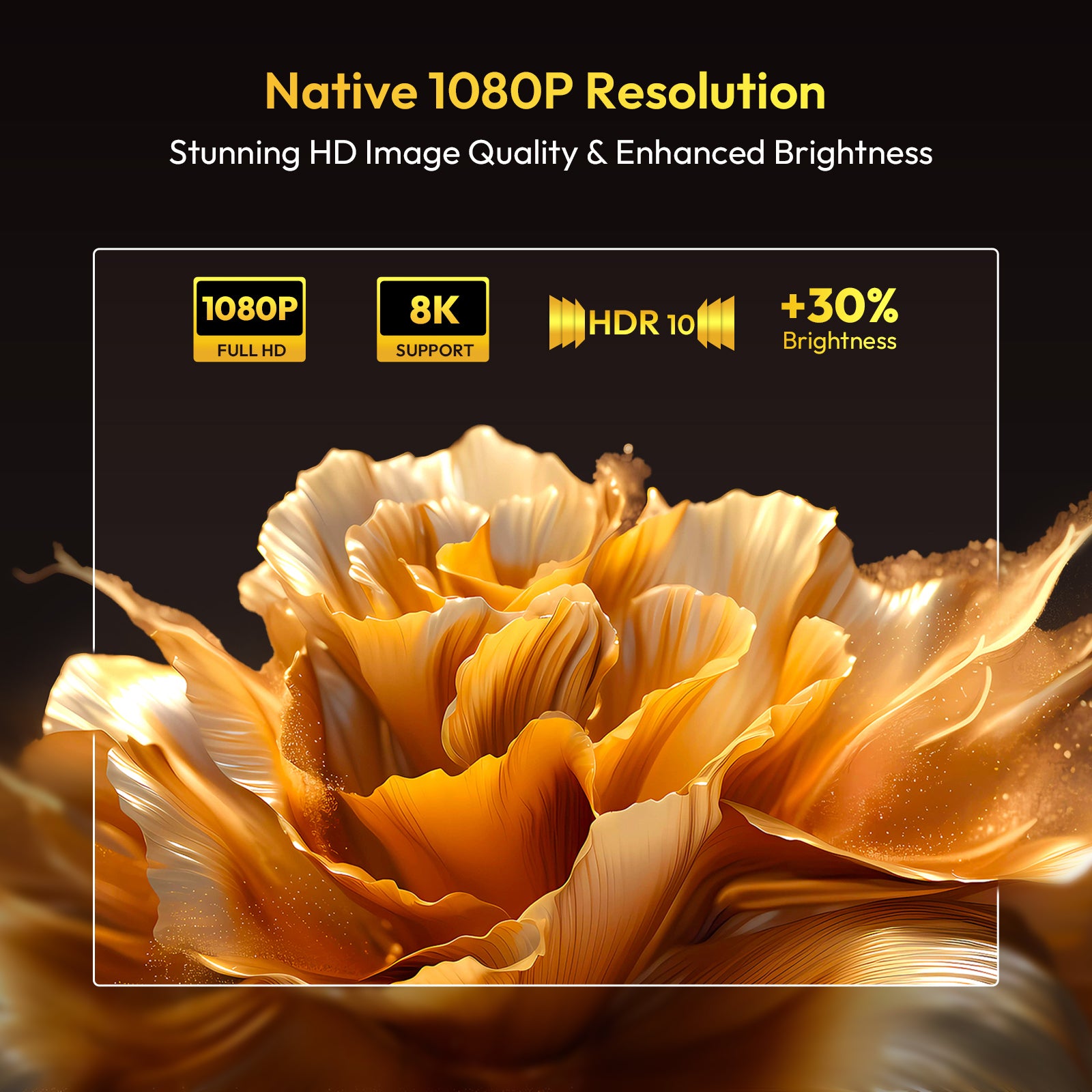 Gimbal A6 PRO: Portable Projector Android 14.0, Native 1080P Support 8K, 32G Large Capacity