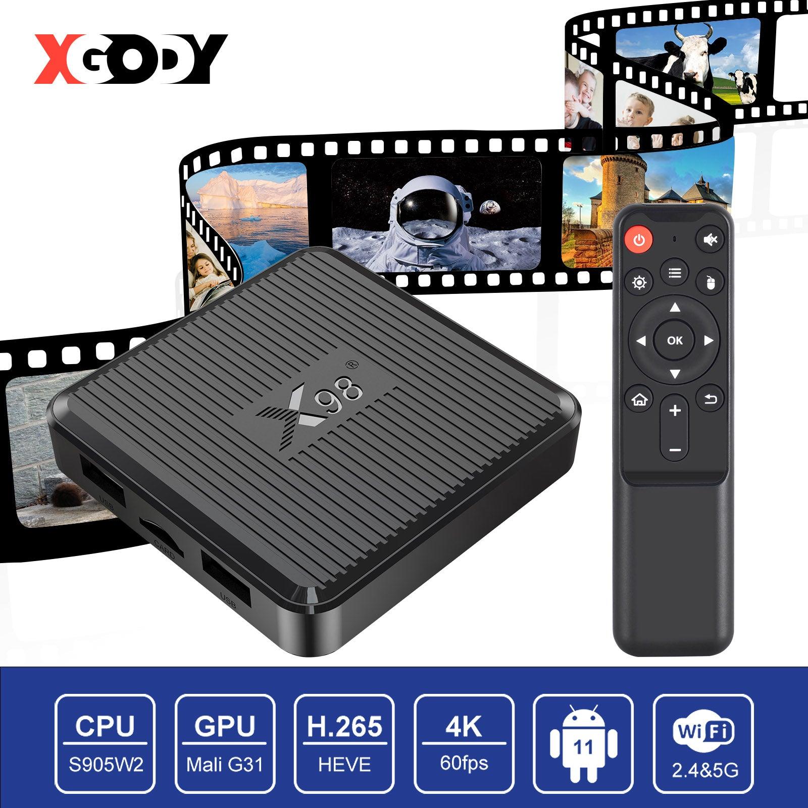 Cost-effective and Most worthwhile X98Q HDMI Android 11.0 Smart TV Box 4K, 2.4/5G Dual WiFi & Bluetooth, 16GB build-in Disney, Netflix - XGODY