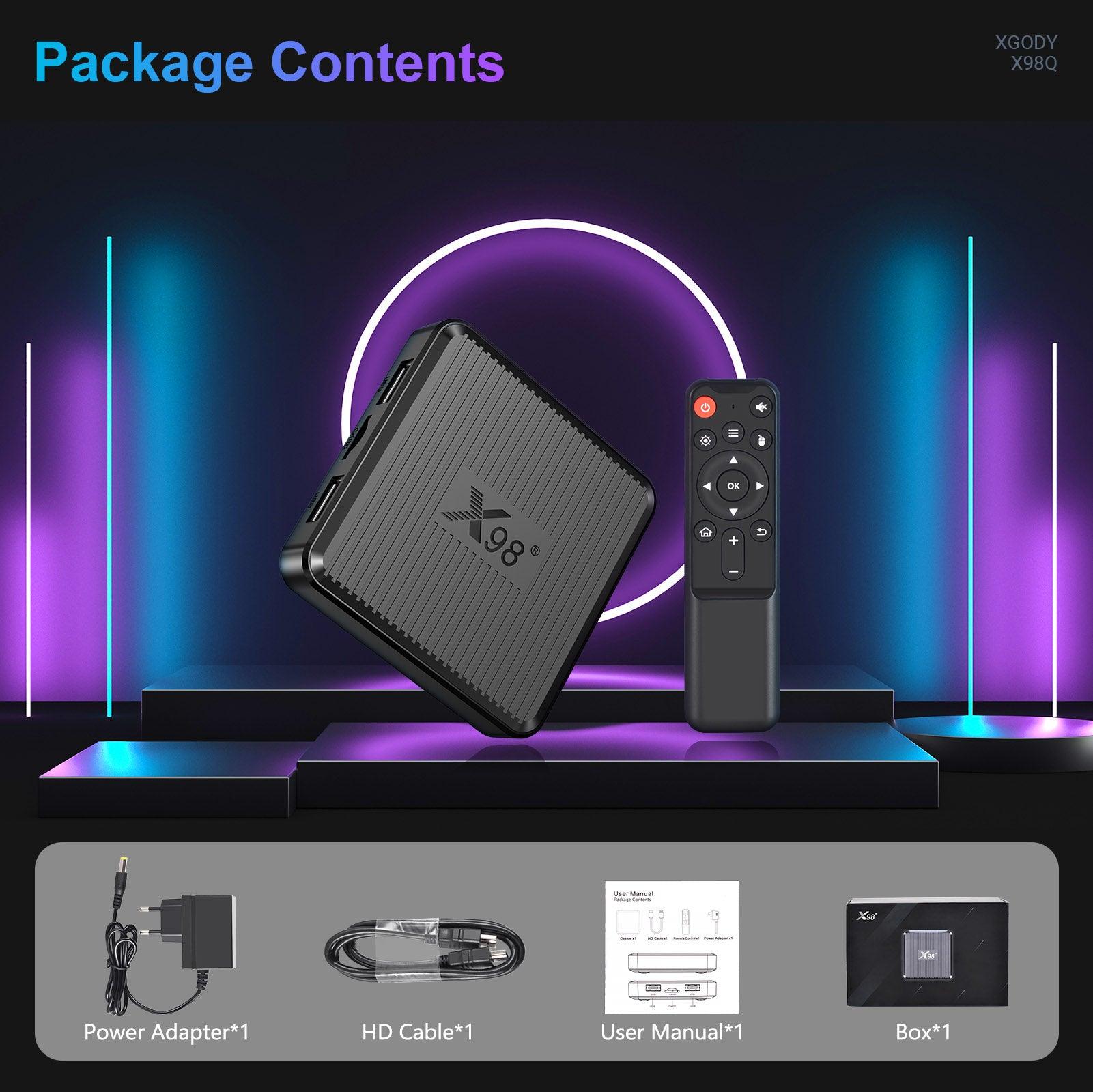 Cost-effective and Most worthwhile X98Q HDMI Android 11.0 Smart TV Box 4K, 2.4/5G Dual WiFi & Bluetooth, 16GB build-in Disney, Netflix - XGODY