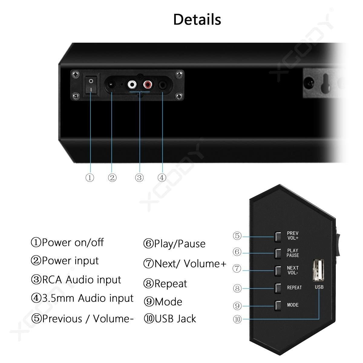 Cost-effective and Most worthwhile XGody 1013A Surround Sound Wireless Subwoofer 2.0 TV Soundbar - XGODY