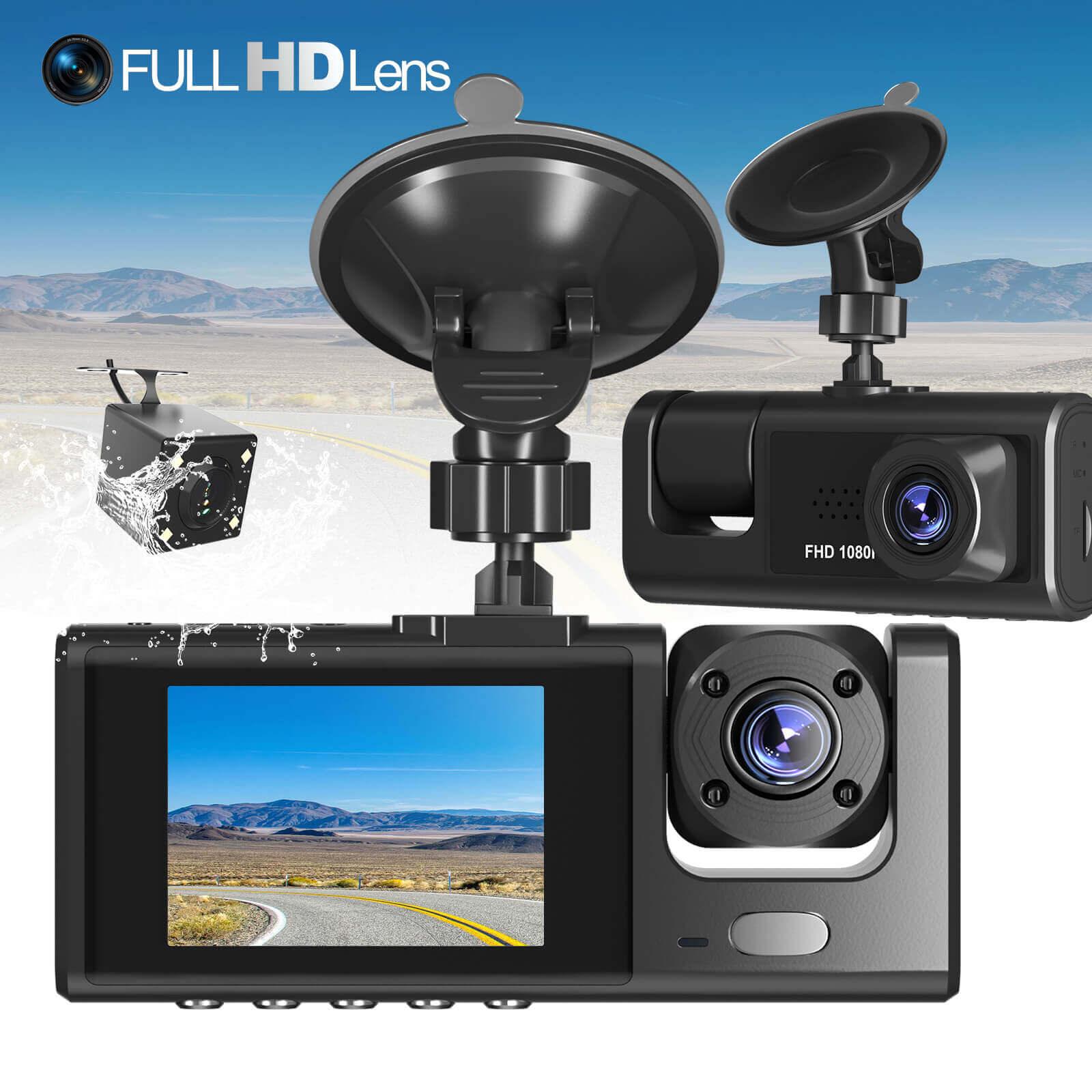 Cost-effective and Most worthwhile XGODY 3 Channel Dash Cam, FHD 1080P Dash Camera, 32GB Night Vision Loop Recording - XGODY