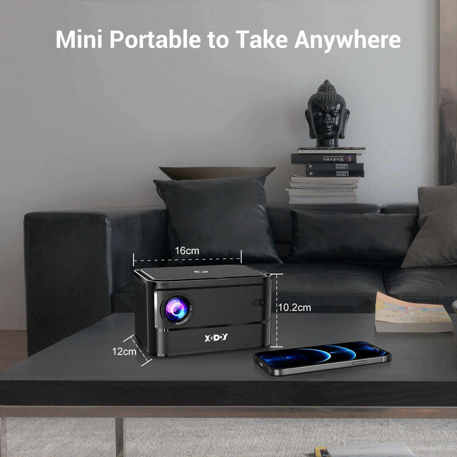 Cost-effective and Most worthwhile XGODY A40 Mini Portable Home LED Projector, Auto Focus, Native 1080P WiFi Bluetooth Projector 4k Support - XGODY