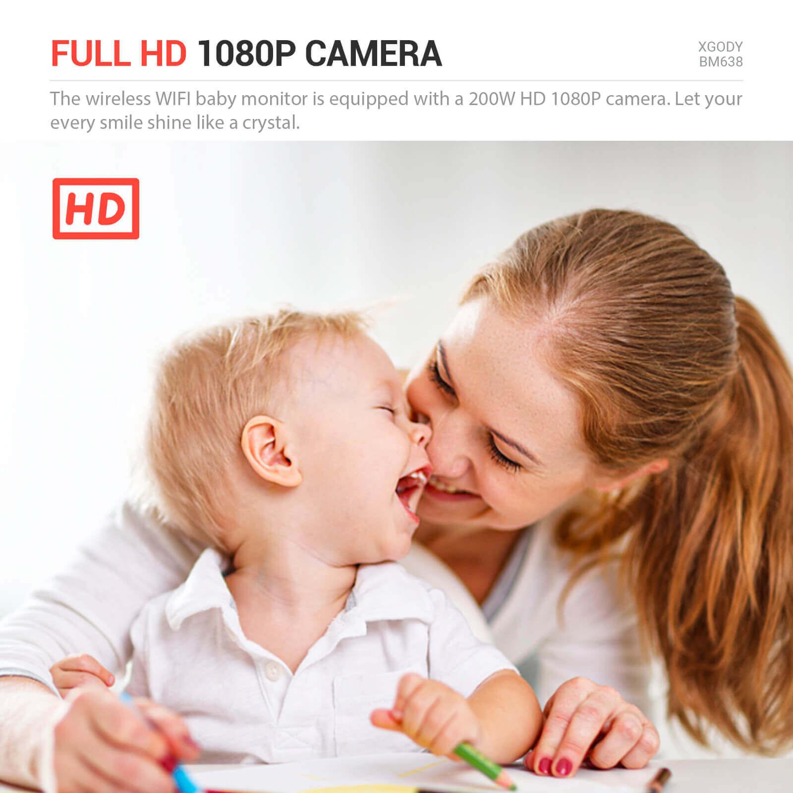 Cost-effective and Most worthwhile XGODY Smart 1080P Baby Monitor BM638 with 4.3” LCD Screen, Lullabies, Two Way Audio - XGODY