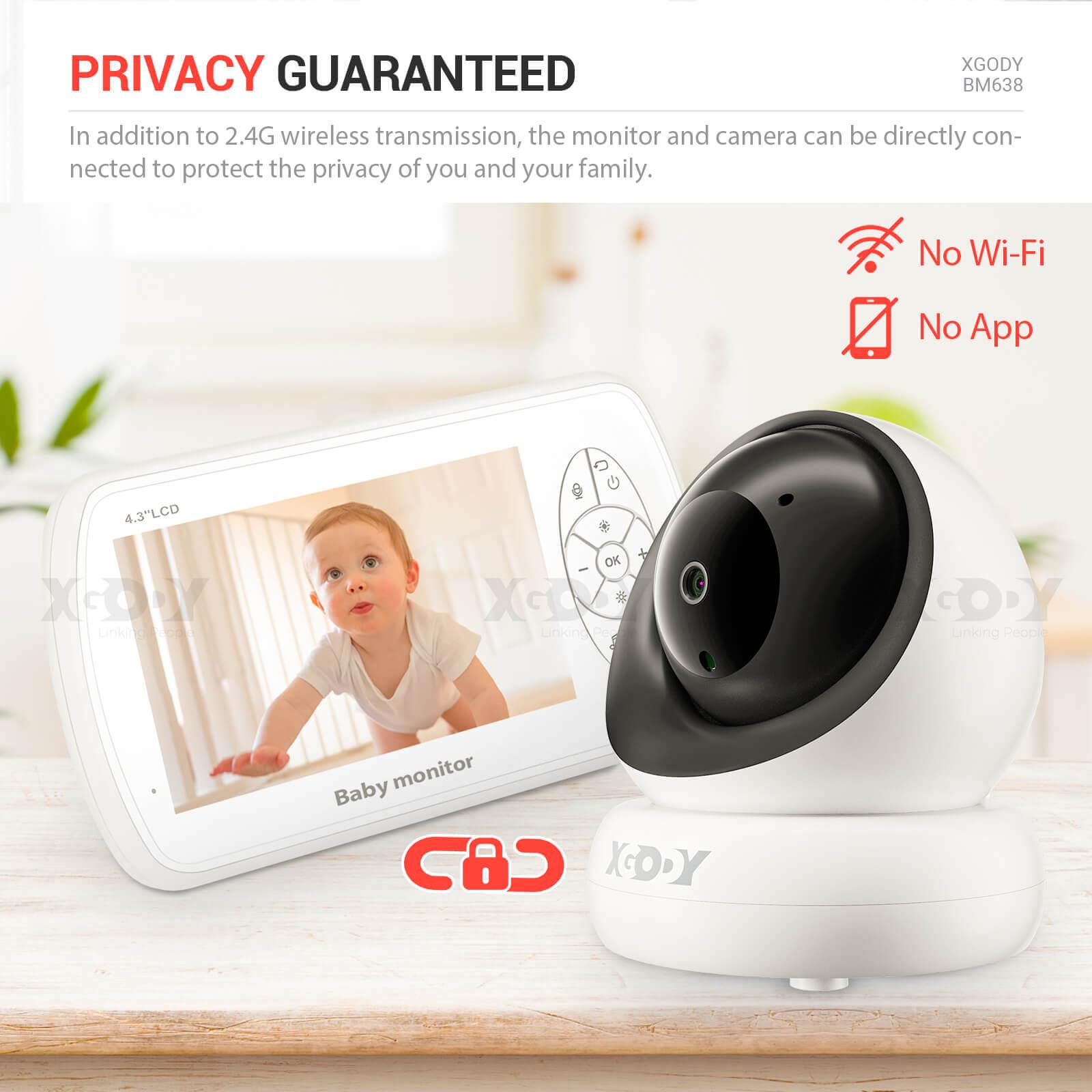Cost-effective and Most worthwhile XGODY Smart 1080P Baby Monitor BM638 with 4.3” LCD Screen, Lullabies, Two Way Audio - XGODY
