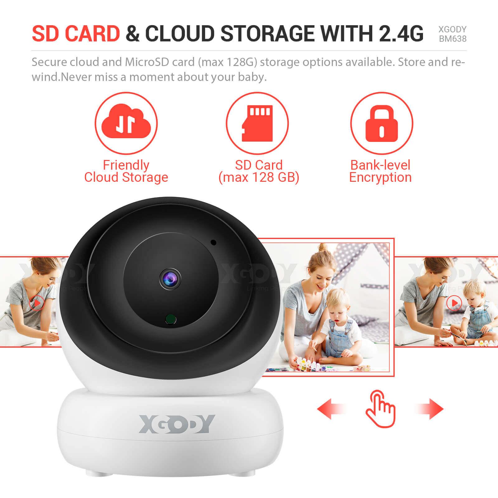Cost-effective and Most worthwhile XGODY Smart 1080P Baby Monitor BM638 with 4.3” LCD Screen, Lullabies, Two Way Audio - XGODY