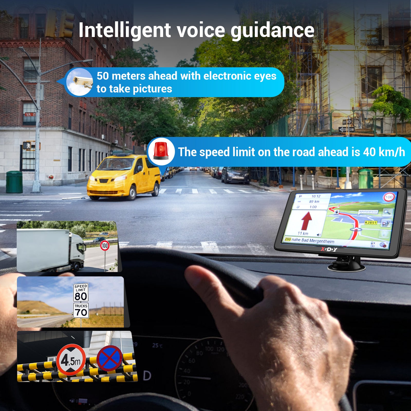 XGODY560 | 5'' Auto & LKW GPS Sprachnavigation SAT NAV Navigator Kostenlose Kartenaktualisierung