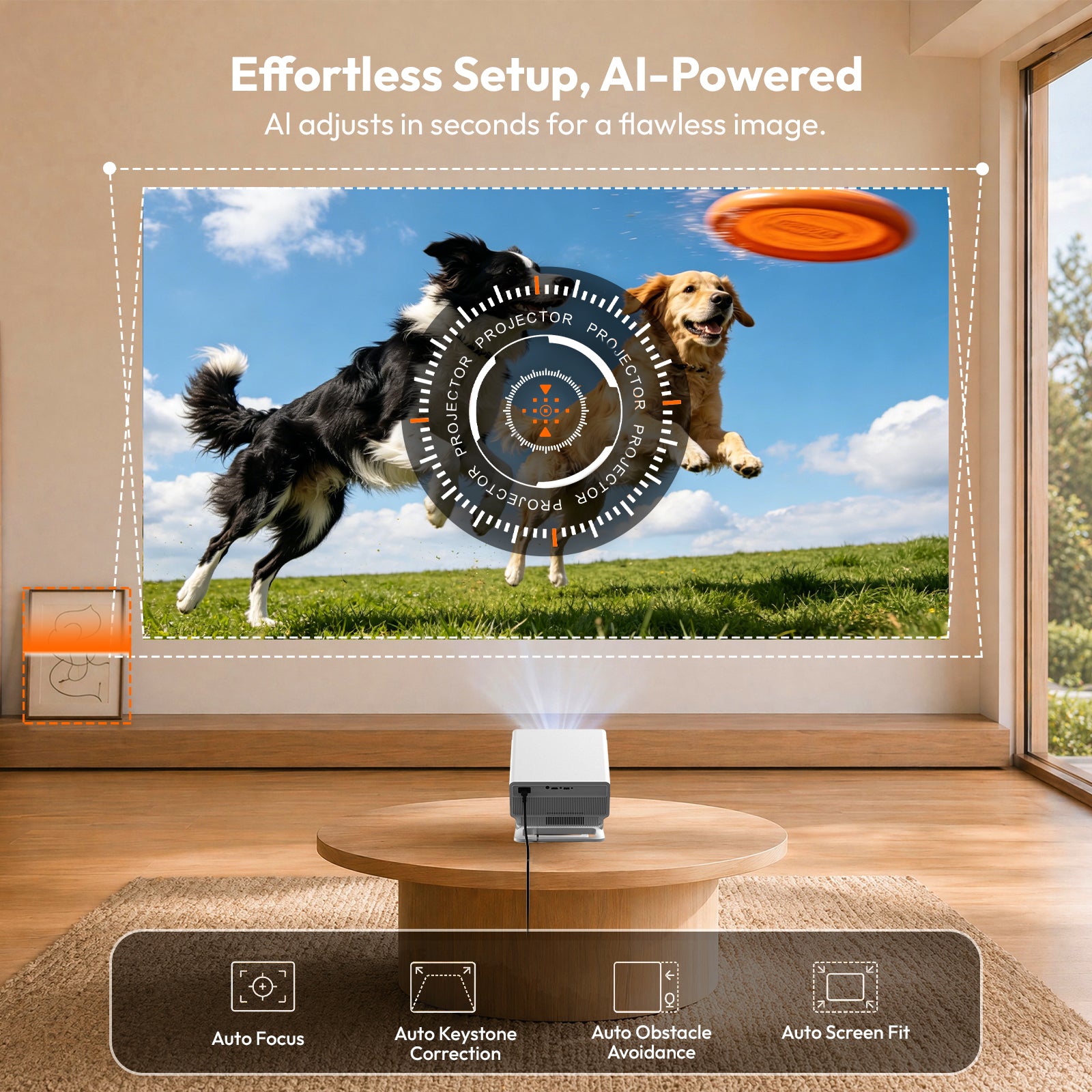 Gimbal N8 Portable Projector With Native 1080P 16GB Support 4K 2*10W Dual Speakers