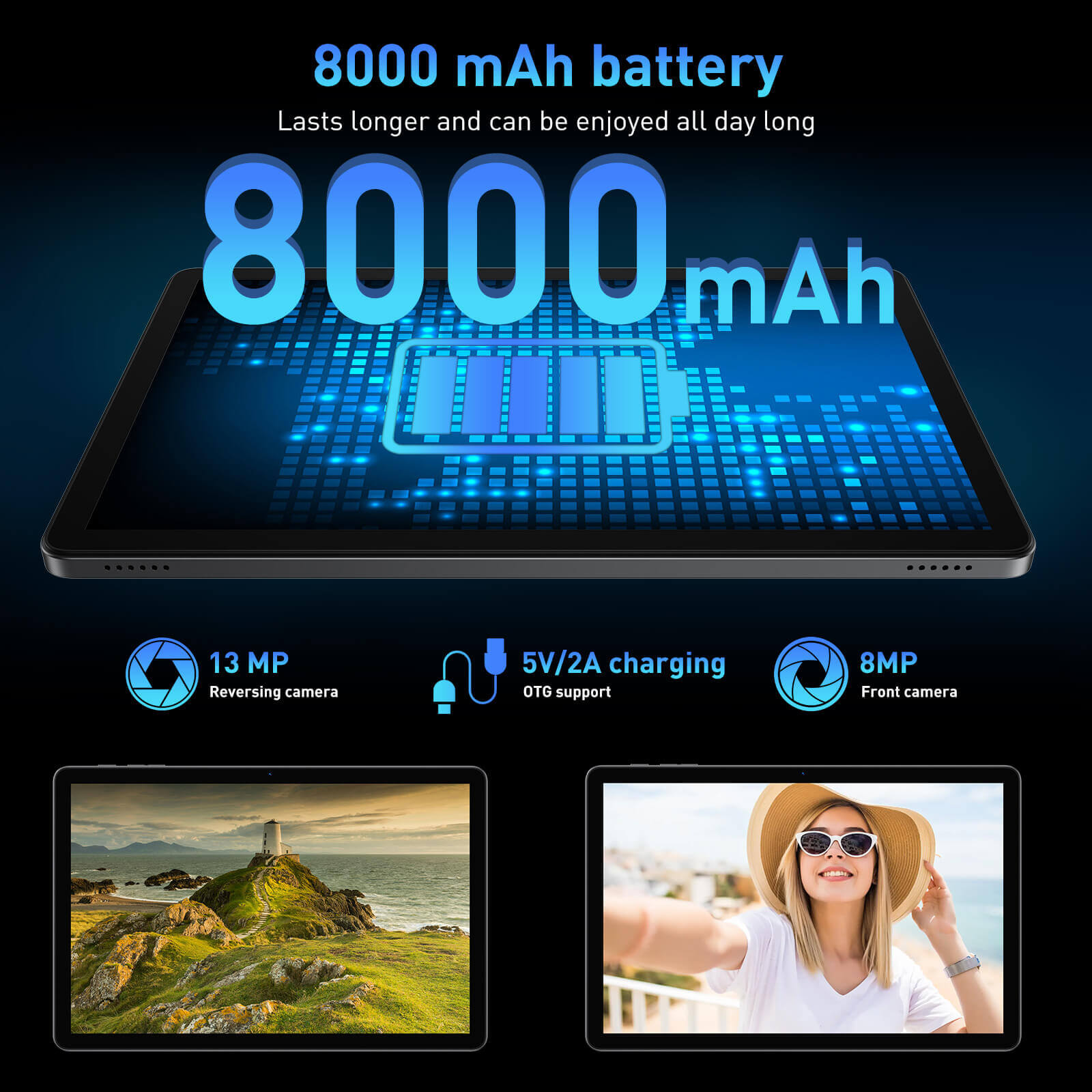 XGODY Q16  Tablet PC 11 Inch Tablet PC With Bluetooth, 4GB+128GB Storage, 8000 mAh Large Battery