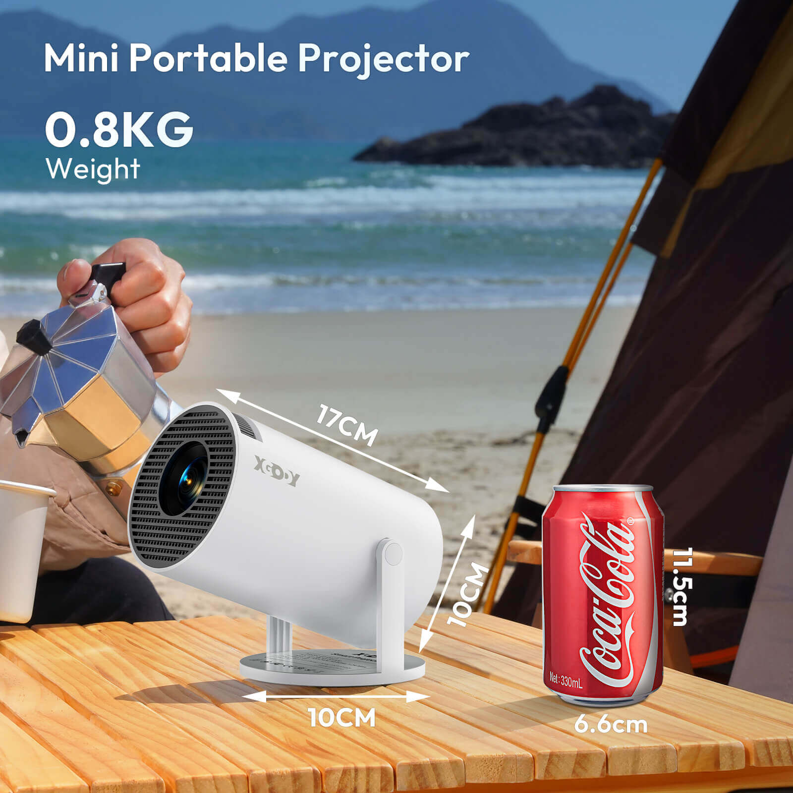 XGODY Gimbal3 Portable Short-throw Projector, Android 11.0 system With Bluetooth And Dual-band WiFi6