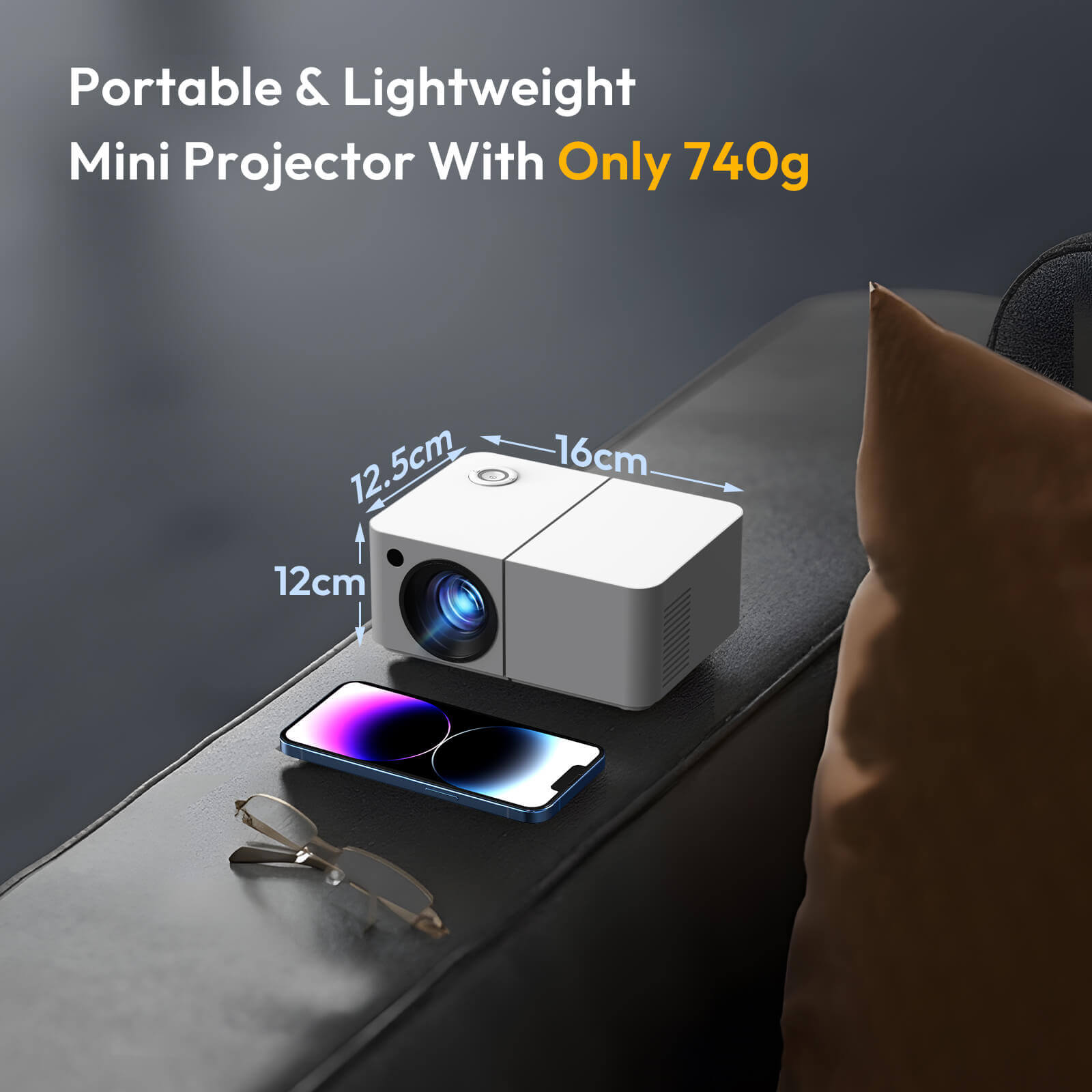 XGODY X2 Mini Projector With Bluetooth And Wireless Connection, Easy To Carry Smart Cinema