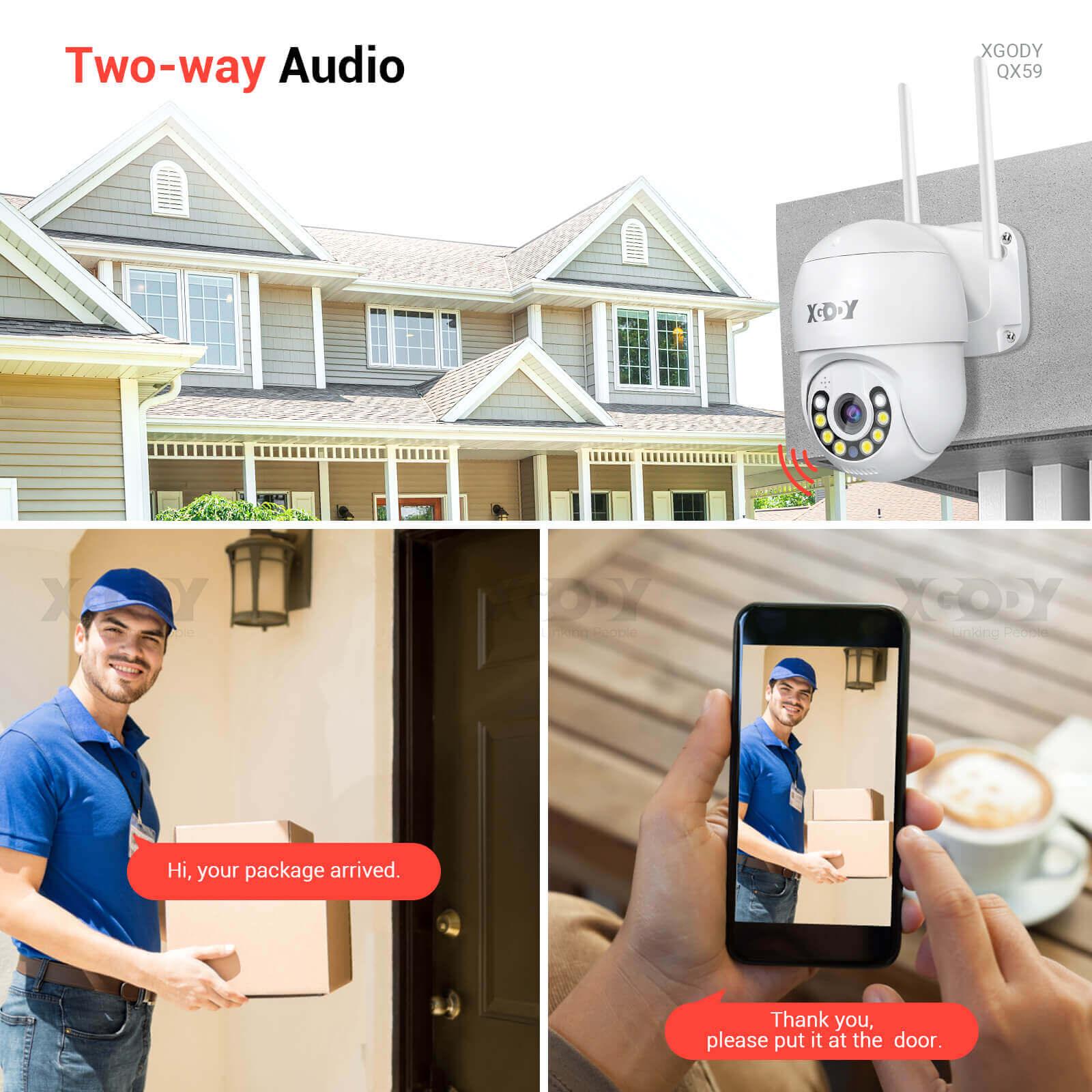 Cost-effective and Most worthwhile XGODY PTZ Camera 360° Home Security Cameras Oudoor 1080P IP66 Waterproof, Motion Detection | QX59 - XGODY 