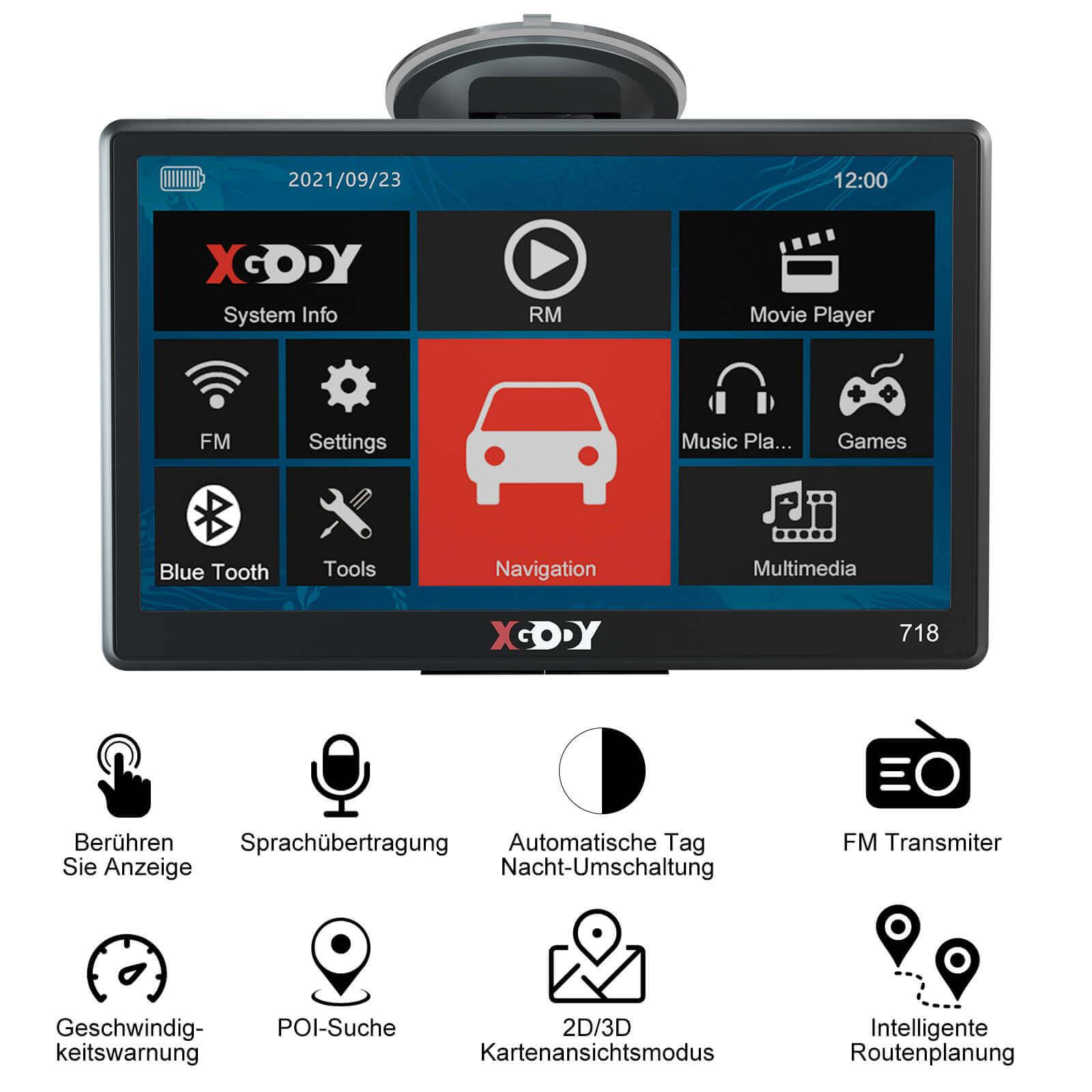 Cost-effective and Most worthwhile XGODY Sat Nav 718 GPS Navigation System For Car Truck with Voice  Direction Guidance Speed Camera Warning - XGODY 
